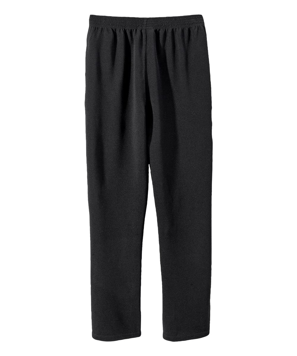 Women’s Pull-On Adaptive Elastic-Waist Textured Pant - Black MED