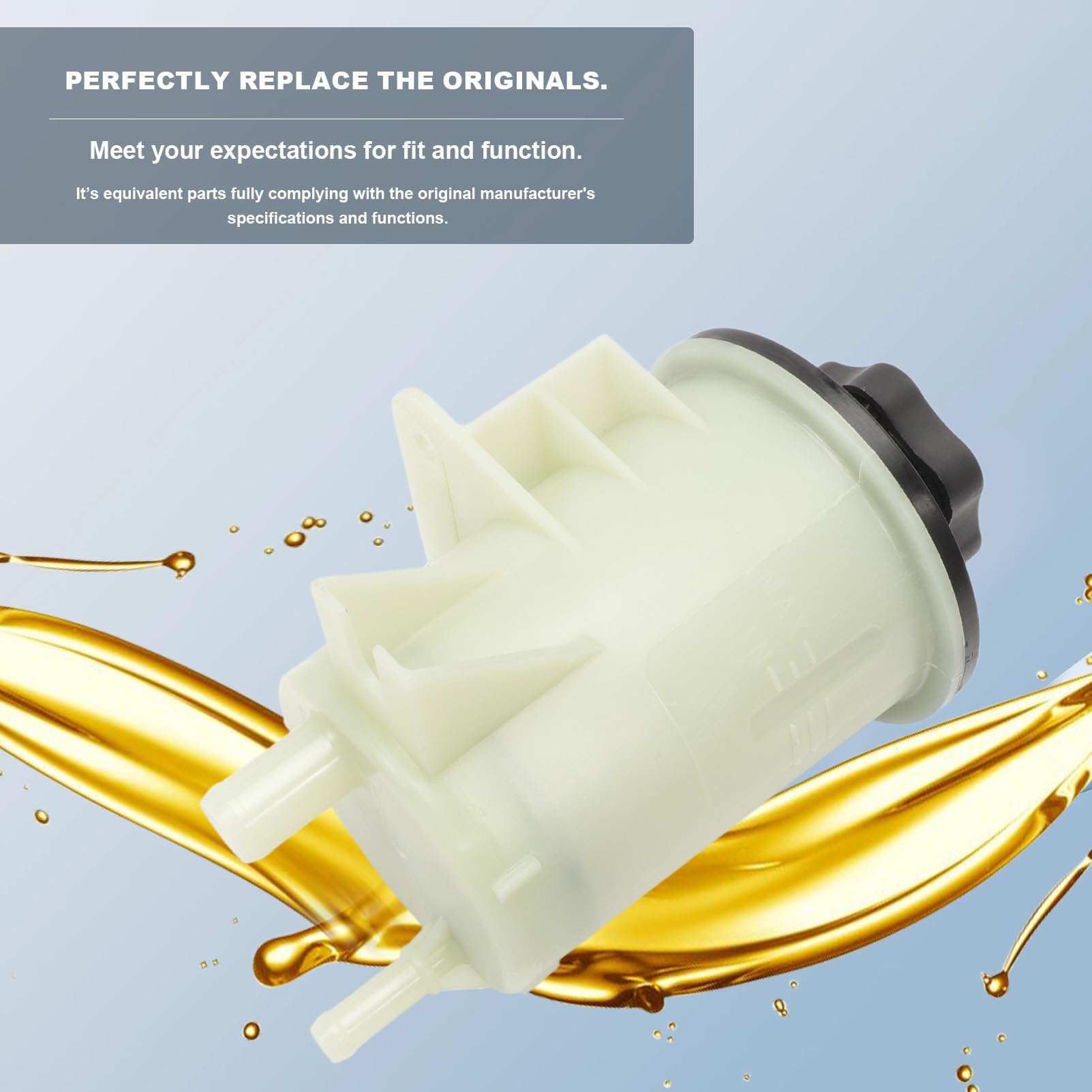 Kaloeou Power Steering Reservoir/Tank with Cap Fit for for-D F-150 2004-2008, Expedition 2002-2006 & LIN-COLN Mark LT 2006-2008 Replace R-903, 3R903, 5L3Z3A697AA