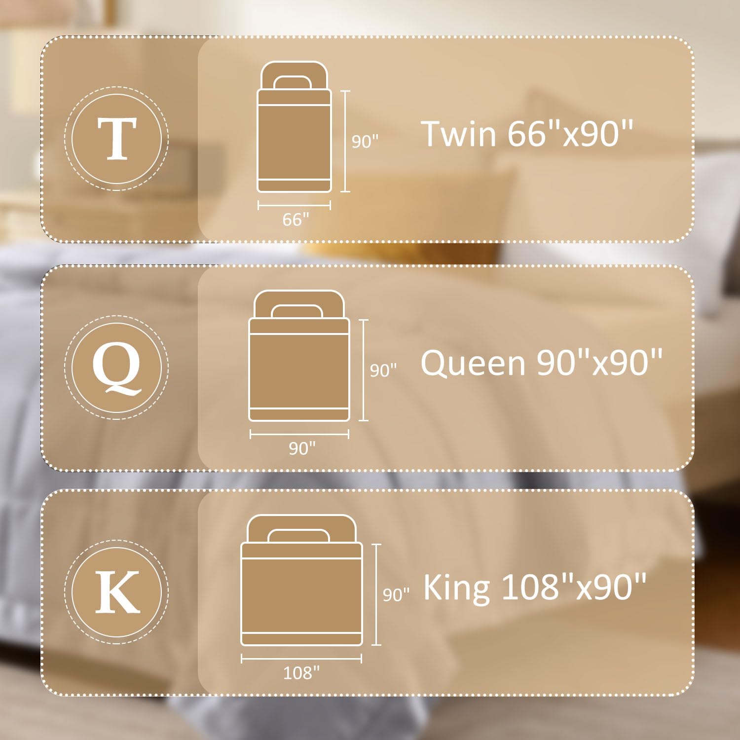 downluxe Queen Size Blanket with Satin Trim, Lightweight Down Alternative Blankets Queen Size for All Season, Machine Washable (Silver, 90x90 Inch)