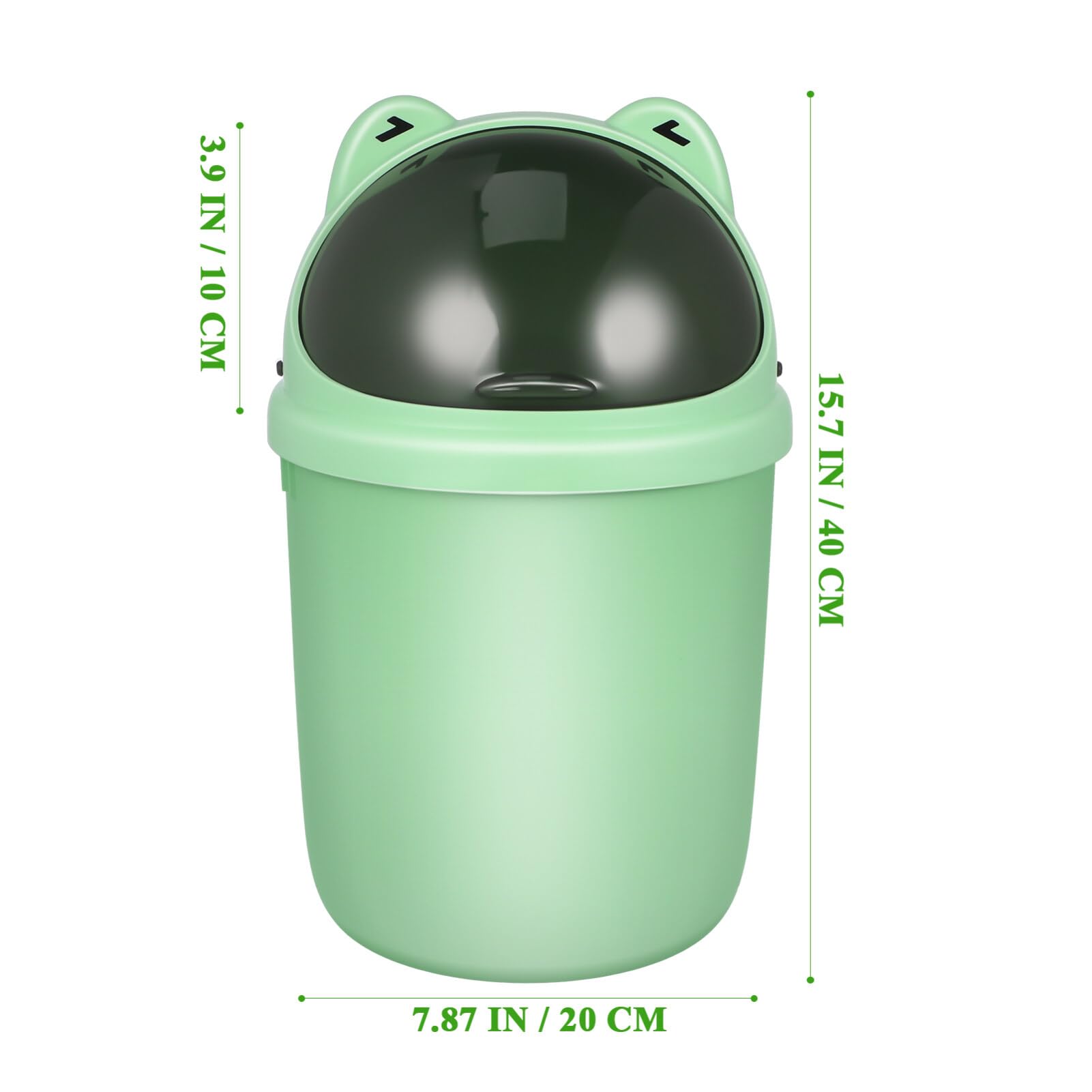 BESTOYARD Mini Frog Trash Can Cartoon Frog Garbage Bin with Lid Plastic Garbage Can for Office Kitchen Bathroom Kitchens Dressing Pail Waste Basket Dorm Toilet Paper Bucket