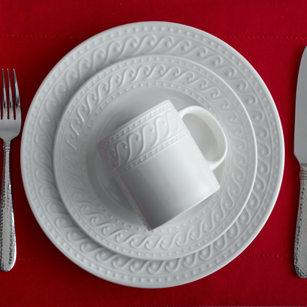 Pfaltzgraff Sylvia 32 Piece Dinnerware Set, Service for 8, White