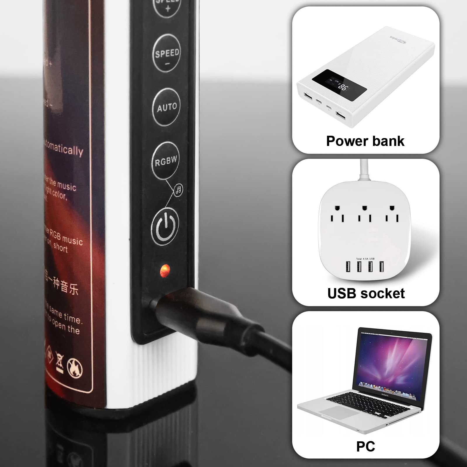 LUXCEO 2Pack RGB Tube Light Bar (2.8Ft) with Stand, Battery Powered LED Video Light Wand Stick for DJ & Photography