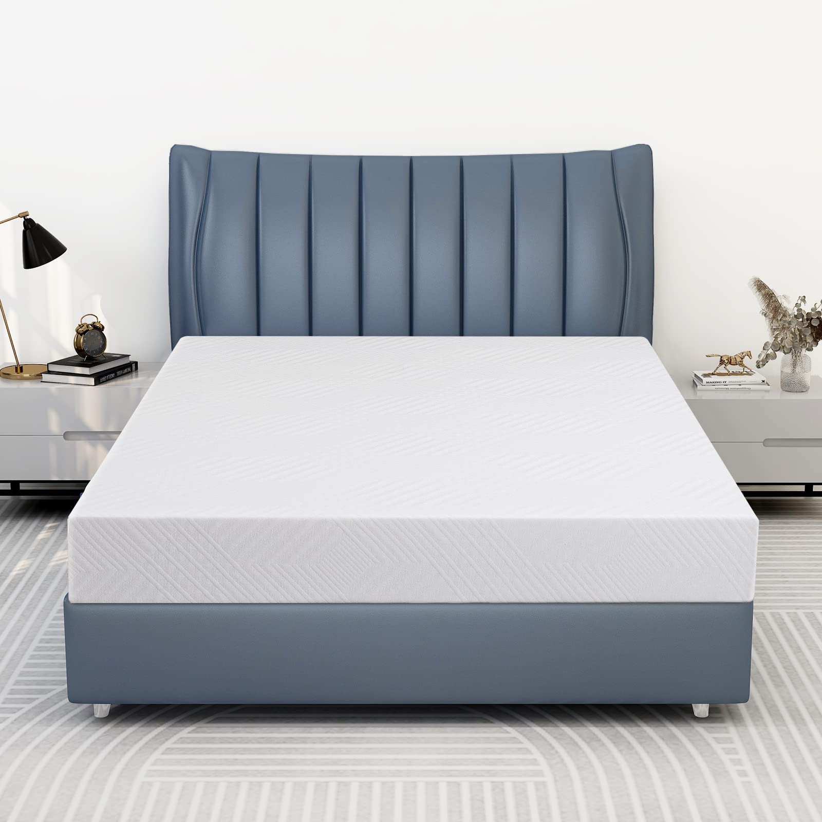 LIFERECORD 8 inch Twin Mattress in a Box, Gel Memory Foam Mattresses Made in USA for Twin Bed, Medium Firm, White
