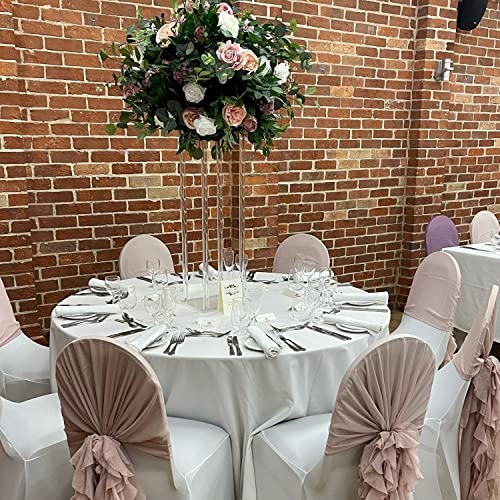 Nalwort Acrylic Clear Vase, 2 Pcs, 15.7 inches, Rectangular, for Wedding Centerpieces and Home Decoration