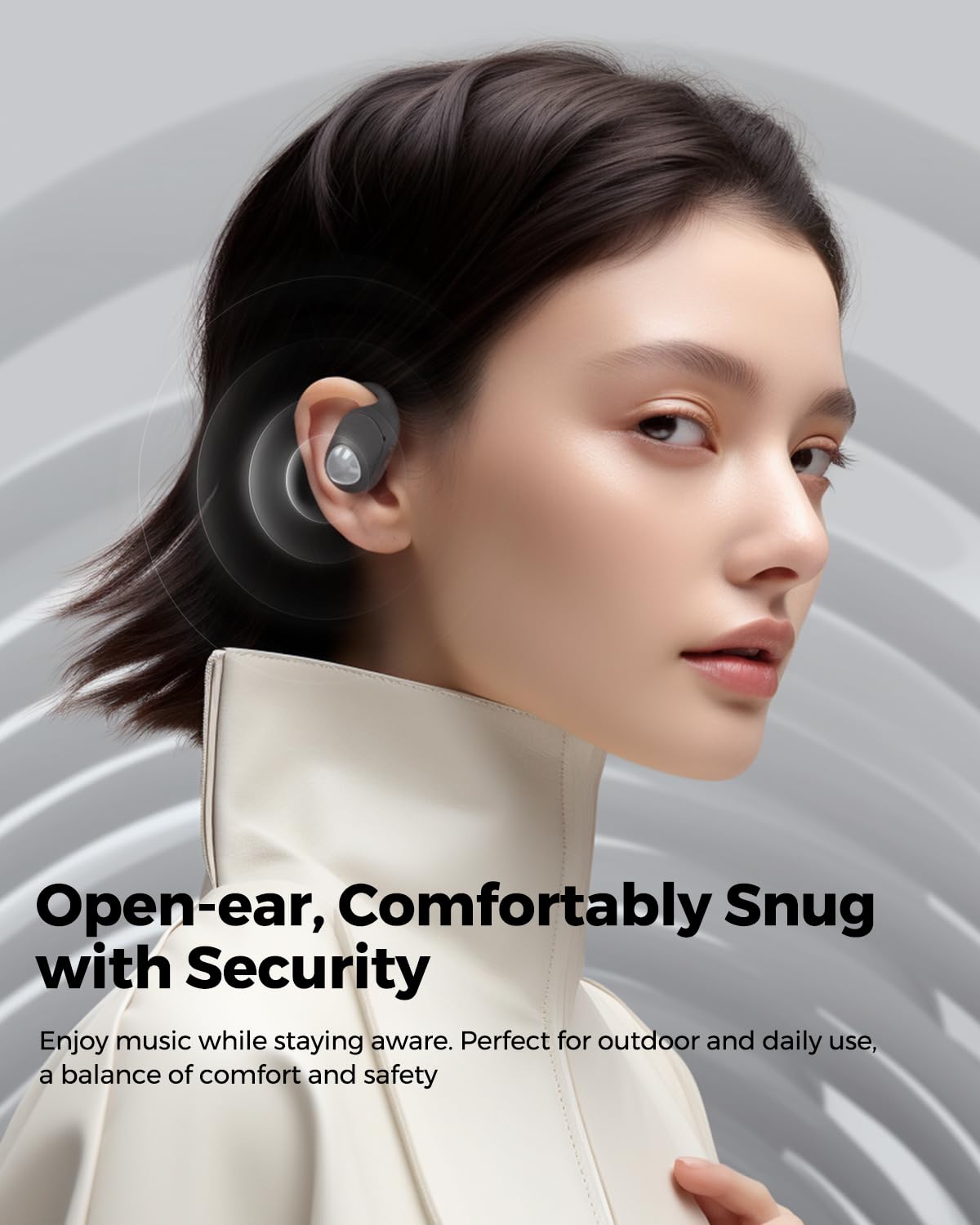 SoundPEATS Open Ear Headphones Over Ear Buds, Upgraded Gofree2 Bluetooth V5.3 Stereo Earbuds with Bass Boost, 35Hrs Sports Earphones with Earhooks, IPX5 Waterproof Headsets for Workouts,Stable Comfort