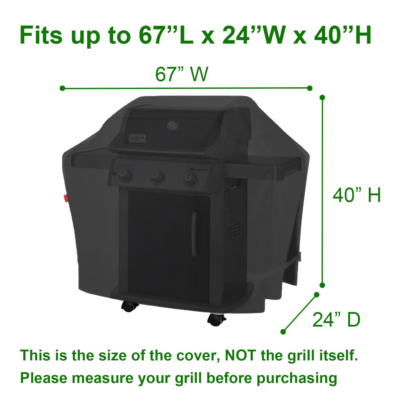 Outdoor Waterproof Grill Cover,Fits Weber Genesis 4 Burners 400 Series: E-415,S-415,Summit 400 Series : E-420,E-470,S-420,S-470,Heavy Duty BBQ Cover 67"