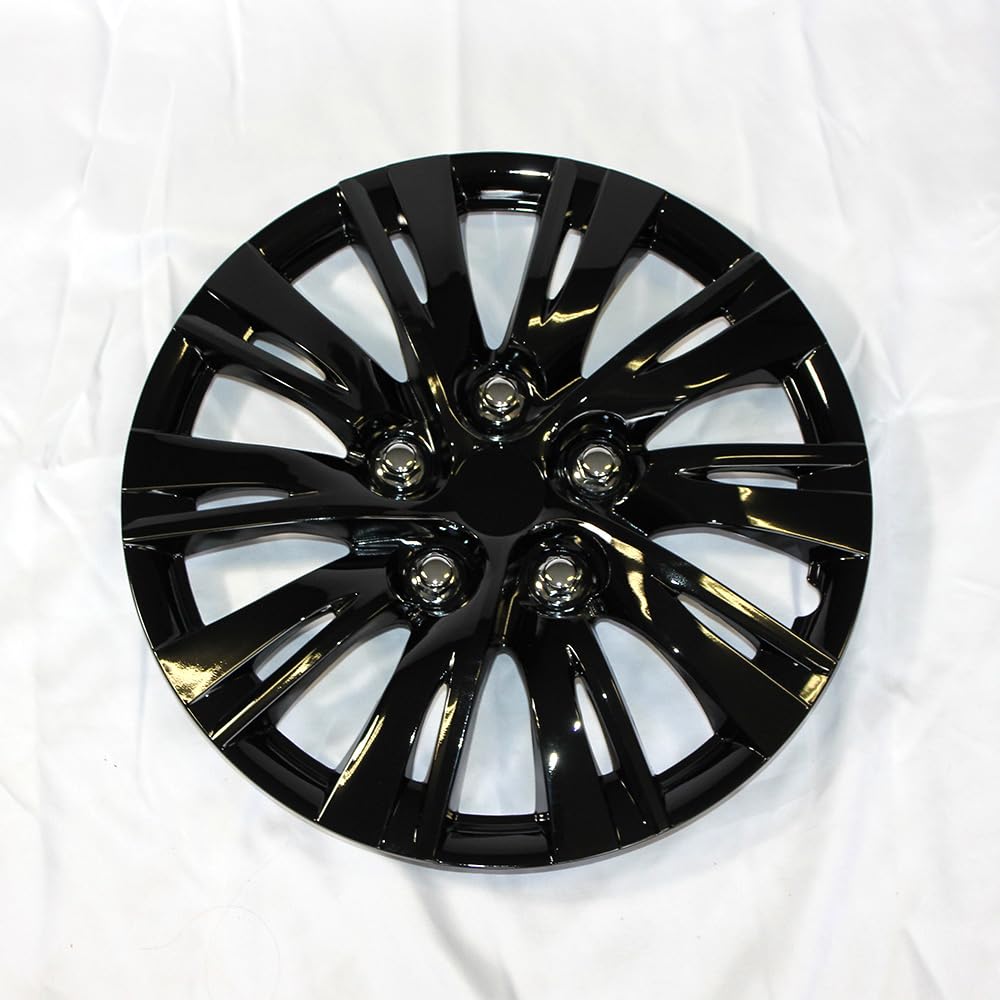 Set of 4 15" 10 Split Spoke Wheel Covers - Gloss Black