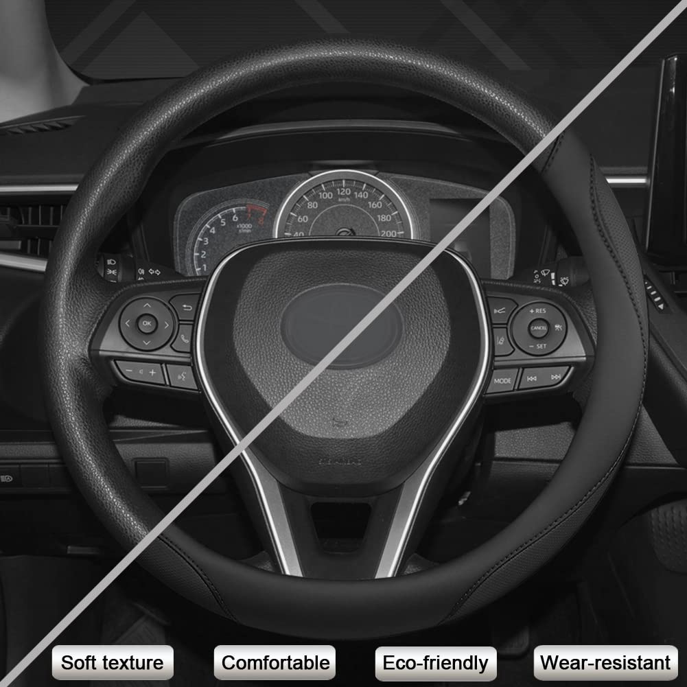 West Llama Customized Auto Car Steering Wheel Cover for Toyota (Black)