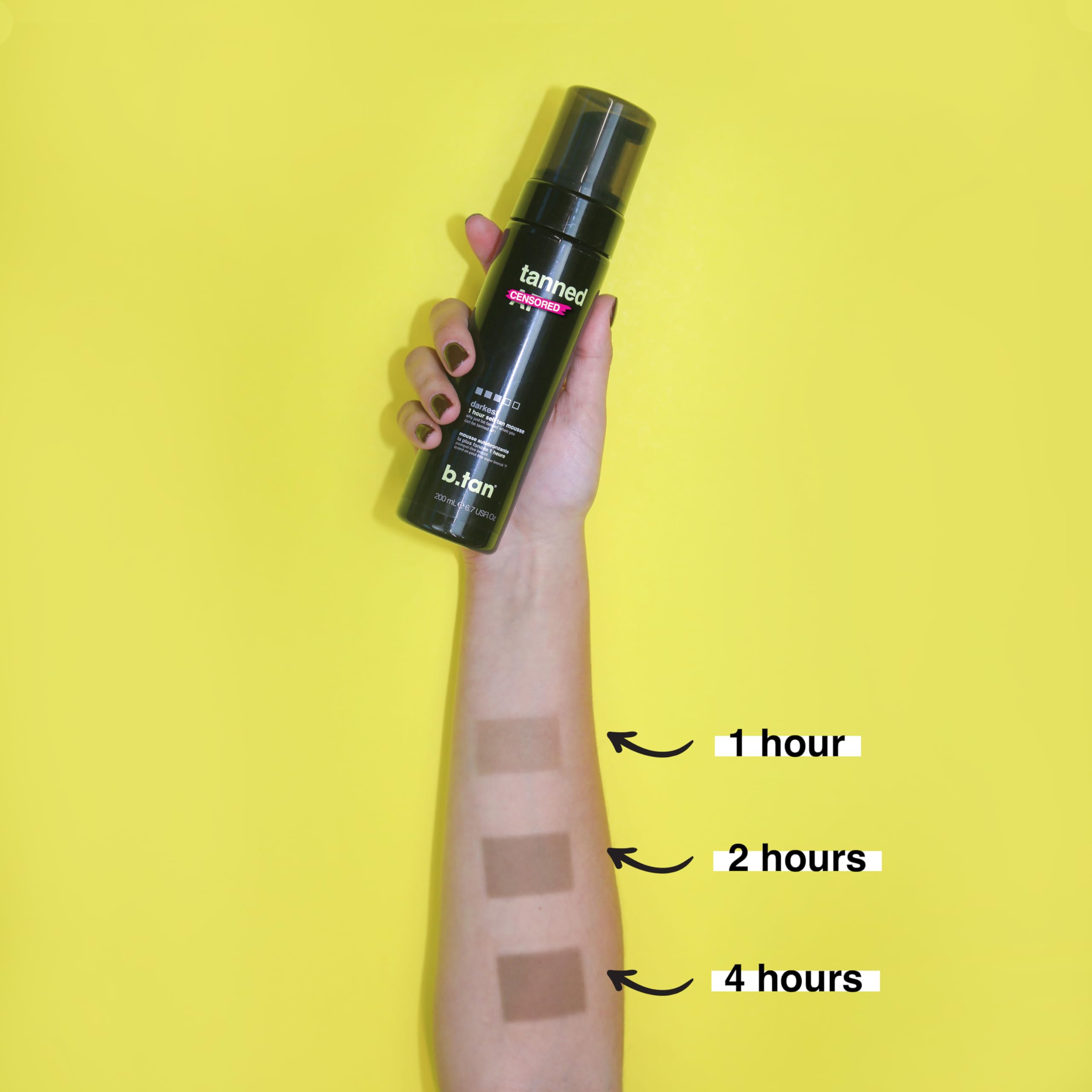 b.tan Dark Self Tanner | Get Tanned - Fast, 1 Hour Express Sunless Tanning Mousse, No Fake Tan Smell, No Added Nasties, Vegan, Cruelty Free, 6.7 Fl Oz