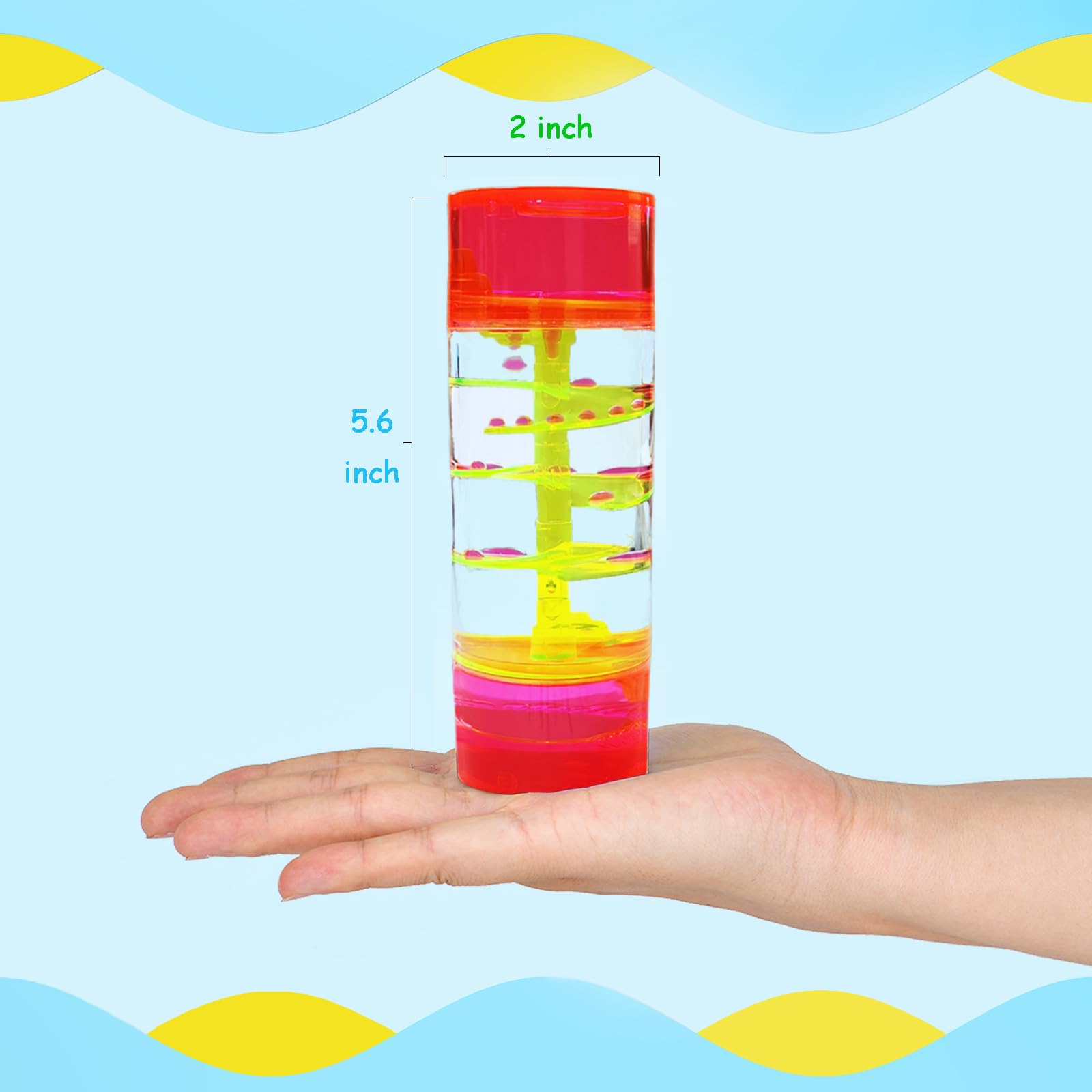 CAILINK Liquid Motion Bubbler - 2 Pack Cylinder Liquid Timer Fidget Sensory Toy - Stress Management for Kids and Adults - Calming Relaxing Home Office Desk Decor