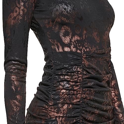 GUESS Women's Long Sleeve Sheath Dress, BLK/Bronze