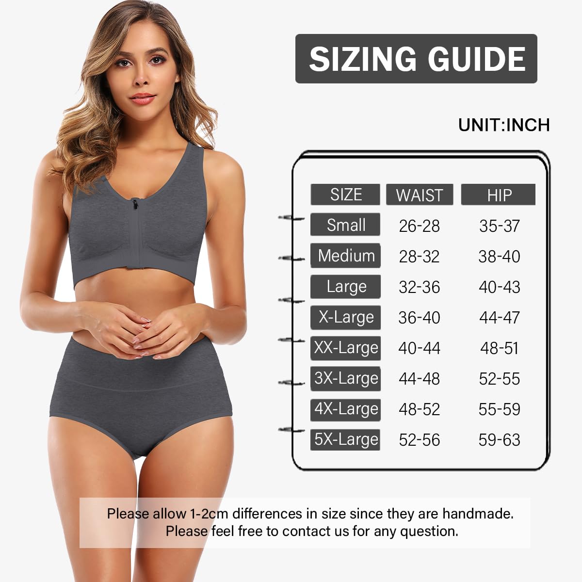 Molasus Women's Soft Cotton Underwear Briefs High Waisted Postpartum Panties Ladies Full Coverage Plus Size Underpants Pack of 5,Medium