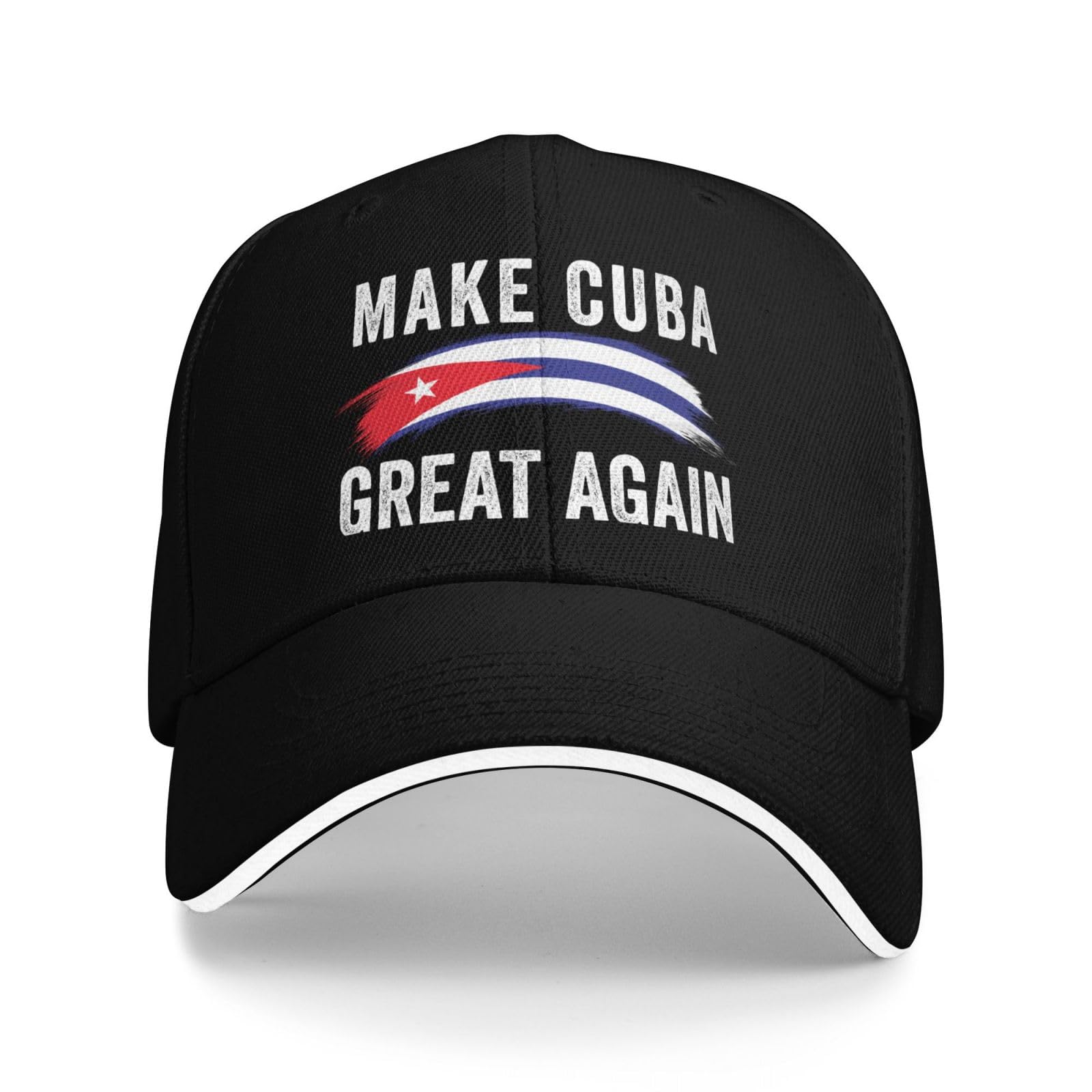 muciioa Make Cuba Great Again hat Cuban Flag Baseball Cap Black