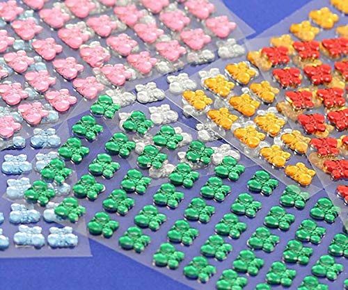 Allstarco KraftGenius Heart Self Adhesive Acrylic Rhinestones Plastic Face Gems Stick On Body Jewels for DIY Cards and Invitations Crafts Bling Sticker - 5 Sheets - 250PCS (6mm Crystal Clear)