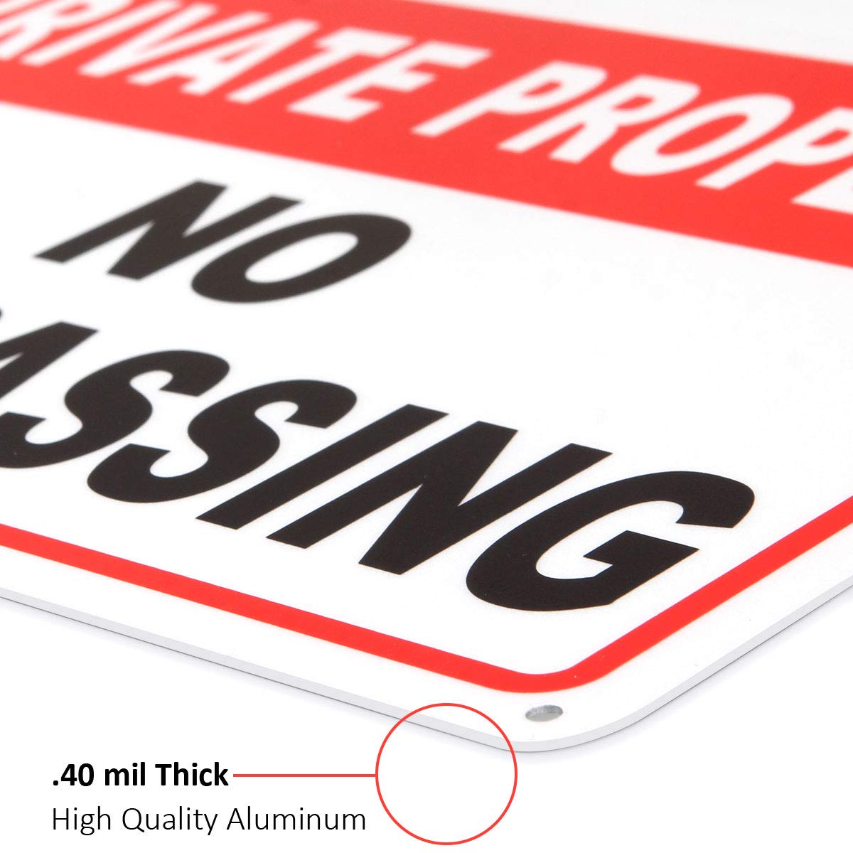 ABuff 10 Pack No Trespassing Signs Private Property Aluminum Warning Sign 10"x 7" .04" Outdoor Use for Home Yard Business Driveway Alert, Reflective, UV Protected & Waterproof