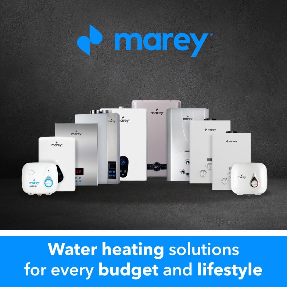 MAREY GA10FLP 2.64 GPM, 68,240 BTU's LP Gas Flow activated Gas Tankless Water Heater, White