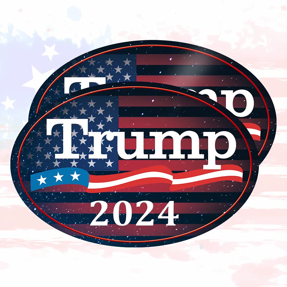 QSUM Trump 2024, 2PCS Trump Magnetic Stickers for Cars, Trump 2024 Bumper Sticker for 47th Presidential Election Day Celebration Parades Event