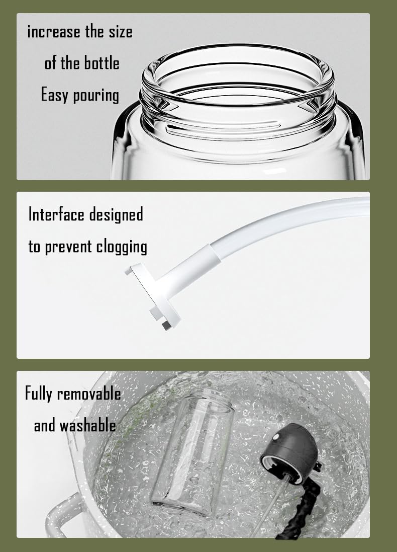 NIKKIER Oil Sprayer for Cooking,2 in 1 Olive Oil Dispenser and Oil Sprayer 470ml Olive Oil Spritzer,Oil Sprayer for Air Fryer, Salad,BBQ,Roasting-Black