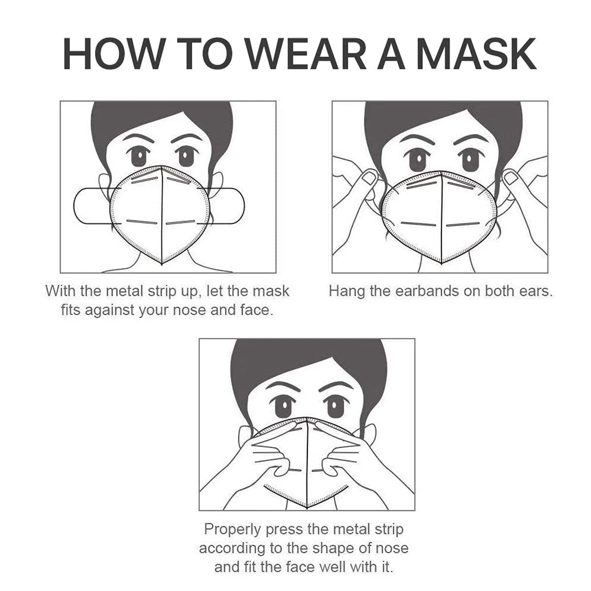 LEMENT KN95 Face Masks 100 Pack,5-Ply Breathable Cup Dust Disposable Masks For Adult,Teenager