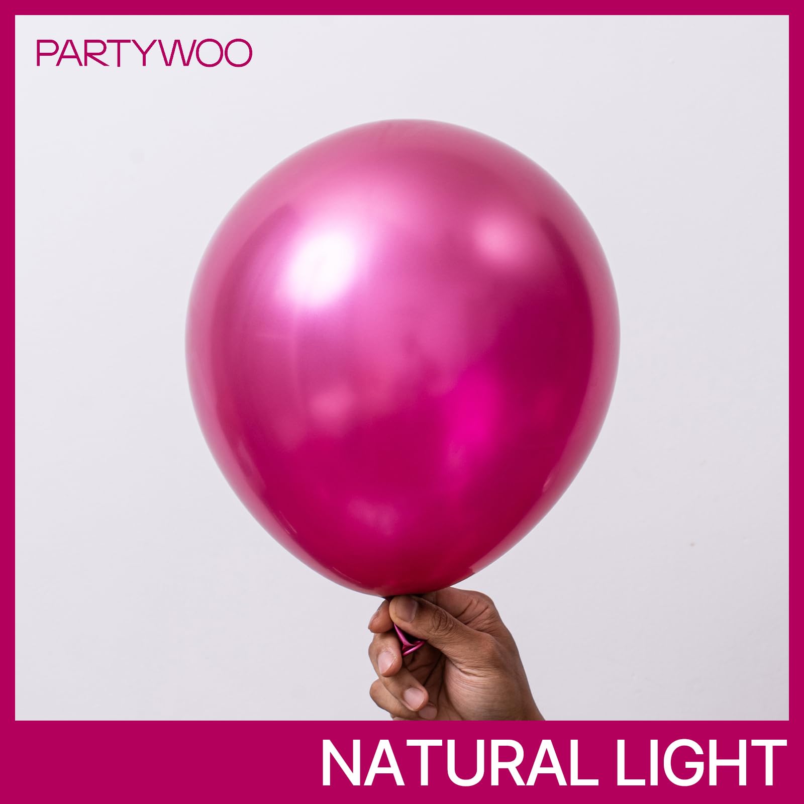 PartyWoo Metallic Pink Balloons 110pcs Different Sizes 18 12 10 5 Inch Pack 22 Inch Rose Pink Starburst Spike Star Foil Mylar Balloon Arch Kit for Birthday Wedding Party Decorations Pink-G114