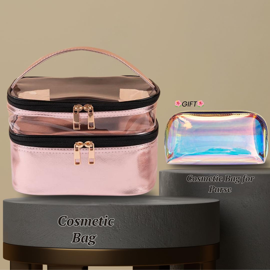 LuXuZs88 Travel in Style Makeup & Toiletry Bag β Includes a Free Mini Cosmetic Pouch! Perfect Travel Makeup Organizer for Women, Skincare Essentials, and Beauty Must-Haves!