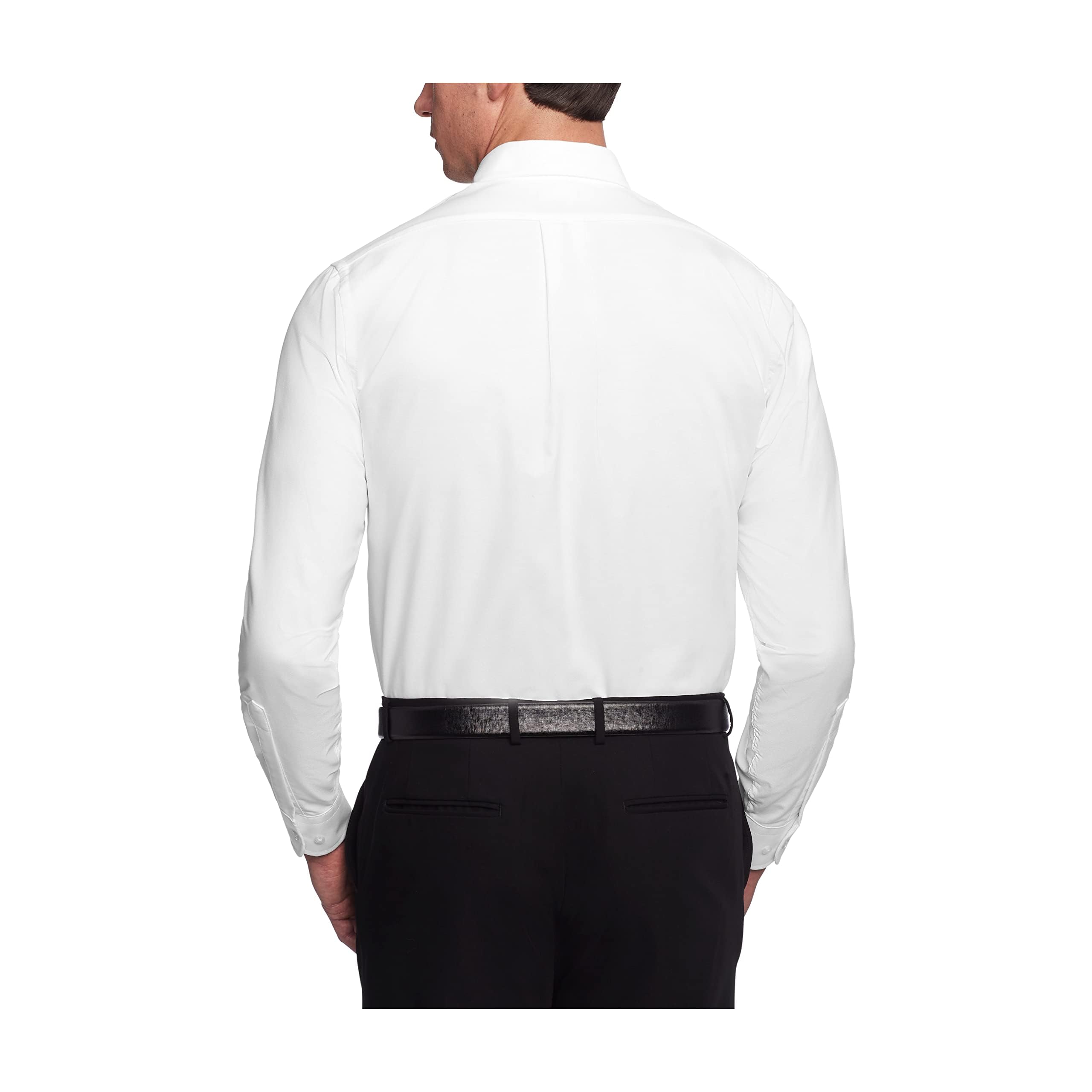 Van Heusen Men's Dress Shirt Oxford Solid Regular Fit, White, 19" Neck 34"-35" Sleeve