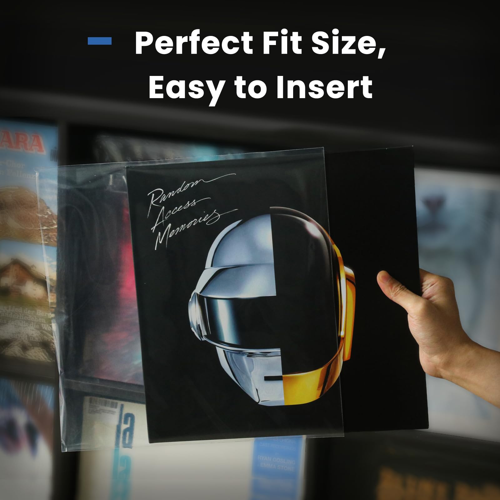 Vinyl Album Covers: 12" LP Vinyl Record Protective Sleeves | Crystal Clear & Durable 3 Mil Thick Record Outer Sleeves, 50 Pcs