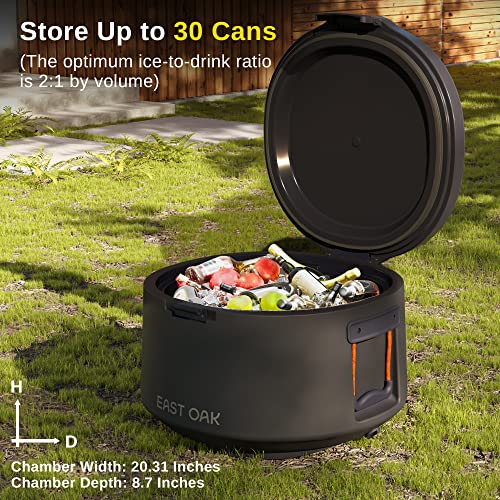 East Oak 45 QT Cooler, Portable 44 Cans Ice Chest Box with Removable Lid Leak-Proof Large Outdoor Hard Cooler with Drain and Handle, High-Capacity, Insulated Rotomolded Cooler for Camping, Beach