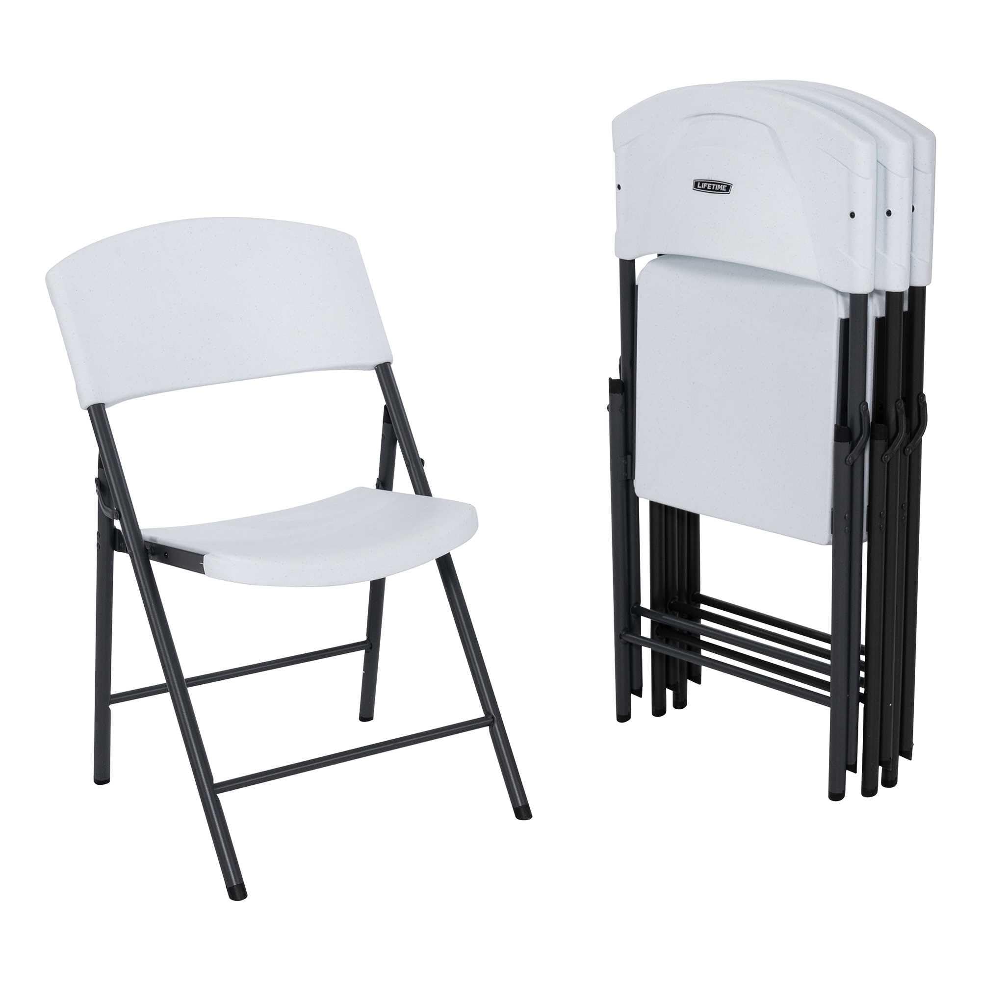 Lifetime 42810 Light Commercial Folding Chair (Pack of 4), White