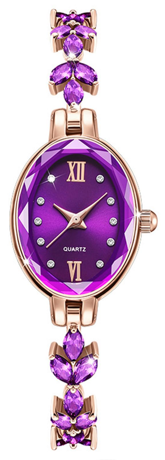 BESTKANG Women's Watch Luxury Petal Casual Bracelet Watch Simulated Quartz Watches for Women (Purple)
