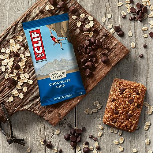 CLIF BAR - Chocolate Chip - Made with Organic Oats - Energy Bars - Non-GMO - Plant Based Protein Bars (15 Pack)