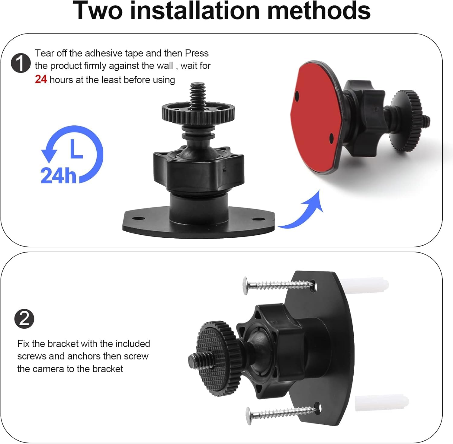 Wall Mount 1/4 Screw Mini Tripod Stand Holder for Valve Index/for HTC Vive/for Vive PRO Base Station-Equipped with Strong Double- Sided Adhesive and Screw Set-Drill or Adhensive at Your Own Choice