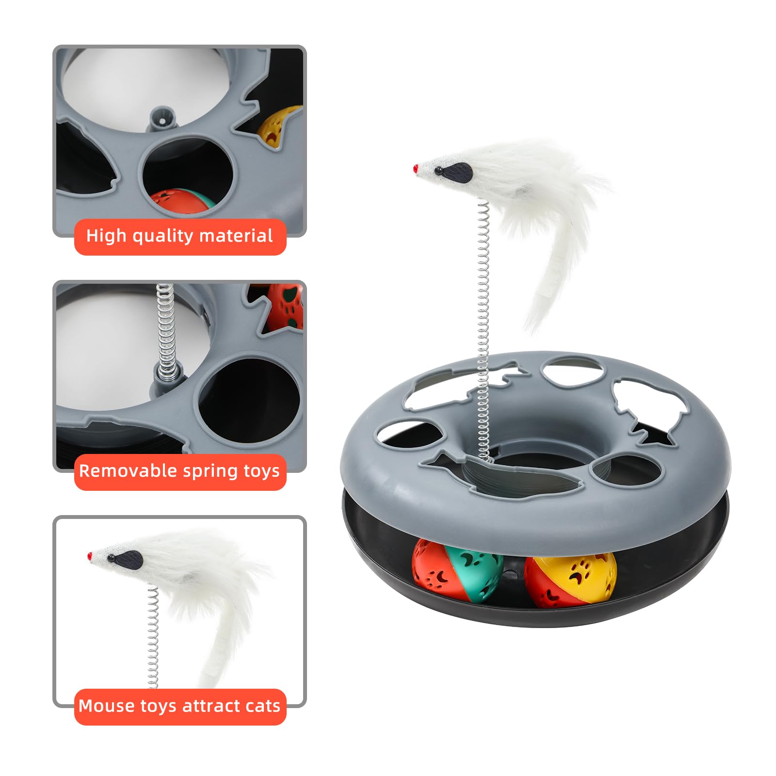 TSEB4TEP Cat Tunnel, Indoor Cat Toy, Roller Track Cat Toy, Collapsible S-Shaped Play Tube, 10.5 Inch Diameter Maze Cat House for Cats, Puppies, Rabbits, Ferrets, Cat Toy Set