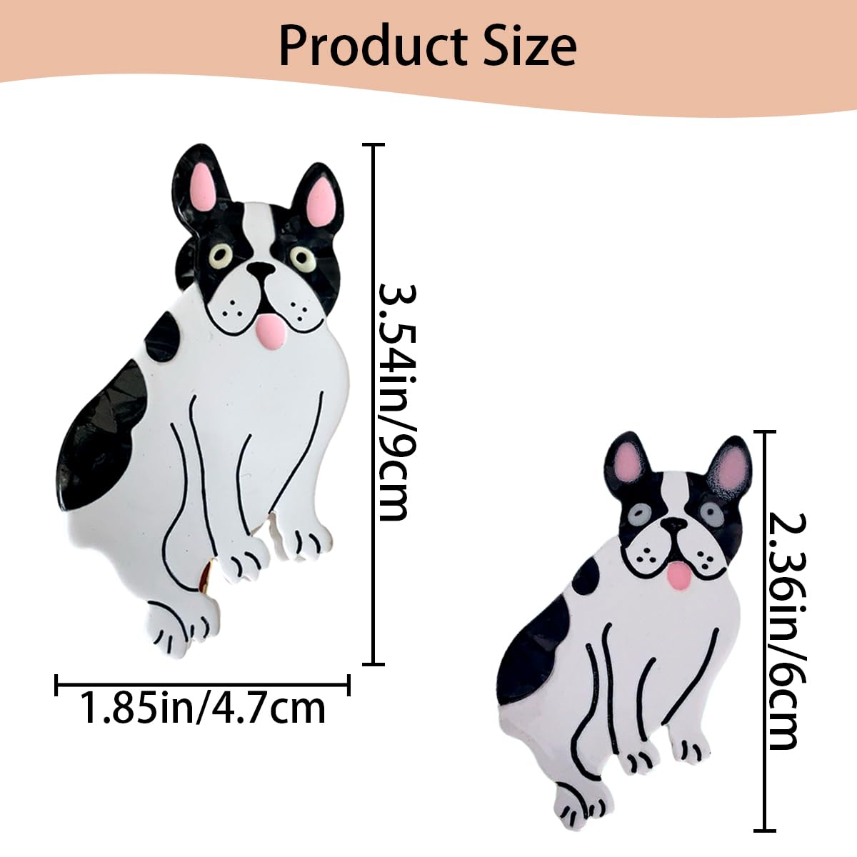 2 PCS Dog Hair Claw Clips Cute Small Hairpins for Women Girls Cute Acetate Pet Dogs Hair Claw Clip for Thin Medium Hair Creative Dog Hair Clip Dog Styling Hair Accessories