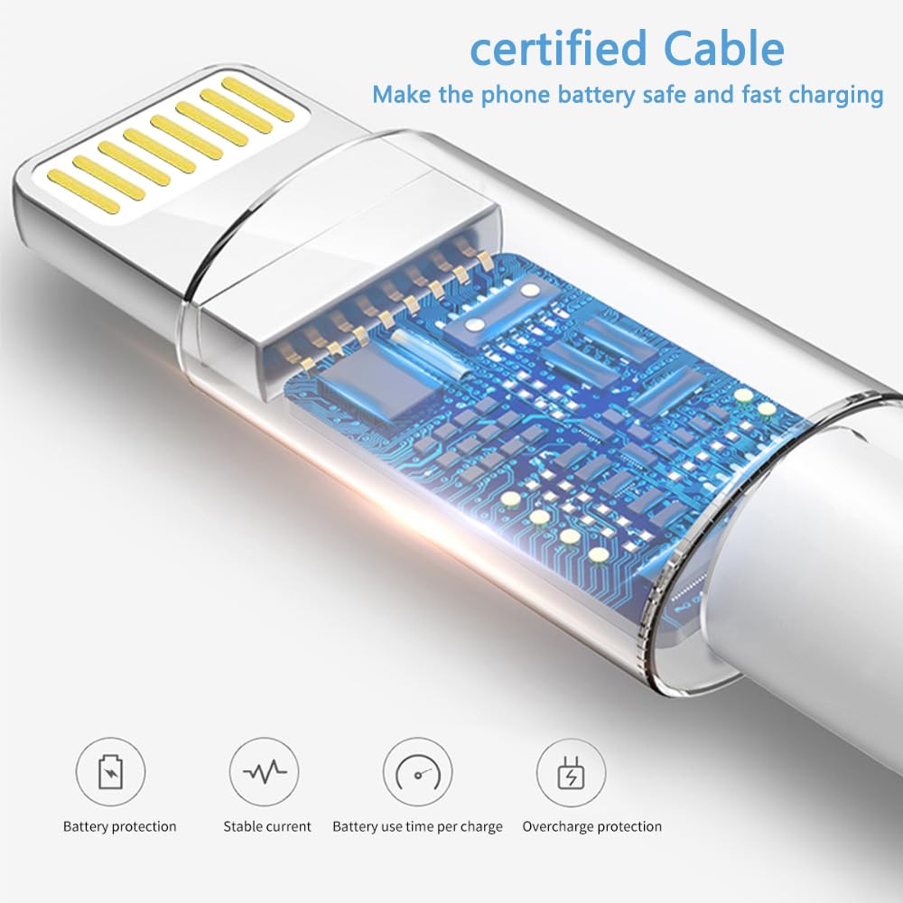 for hone14 13 12 11 Fast Charger Certified 20W PD USB C Wall Charger Block with Extra Long 6TF Type C to ightning Cable Compatible for Phone 14 14 Pro Max 13 13Pro Max12 11Pro