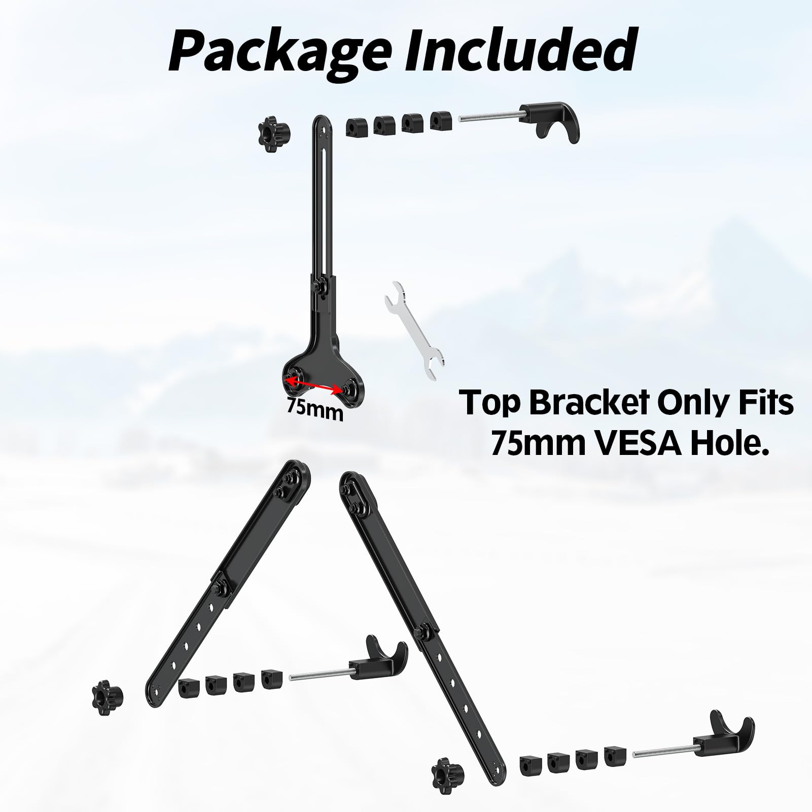 MOUNTUP Dual VESA Monitor Mount Adapters, Universal Non-VESA Mounting Adapter Kits for 19 to 32 Inch Computer Screens, Max Load 17.6lbs VESA Adapters, 2 Packs