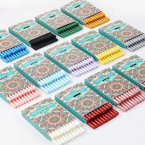 Wax Seal Kit with Gift Box, LONBEIIFY 40Pcs Sealing Wax Sticks with Glue Gun, Wax Seal Molds, Glue Gun Stand, Silicone Waxing Mat and Wax Pens for Wedding Invitations Envelopes Cards (Black)
