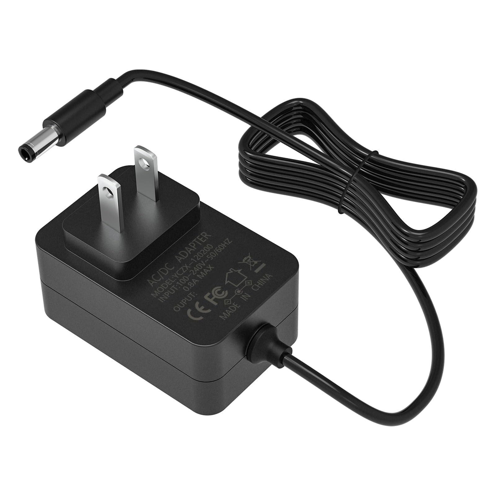 12V AC/DC Power Cord Charger for Shiatsu Neck and Back Massagers Compatible with Zyllion, Nekteck, Comfier, Resteck, Viktop, snailax shiatsu Neck and Back Massager