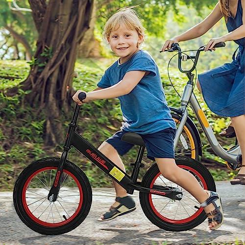 Bueuwe 16 inch Balance Bike for 4 5 6 7 8 Year Old Boys Girls, No Pedal Kids Bikes, Toddler Training Bicycle with Adjustable Seat, Best Gift, Black