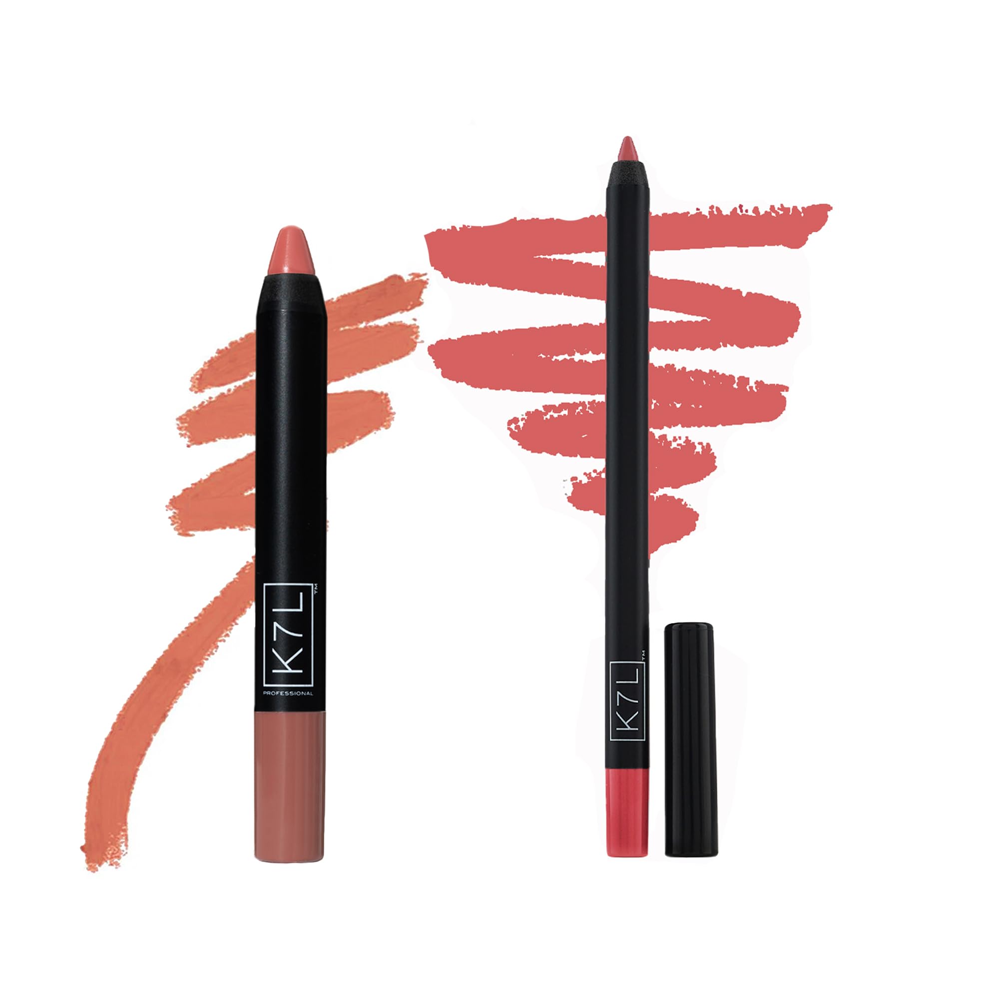 K7L Nude Brown Matte Lipstick and Pink Lip Liner - Waterproof and Smudgeproof