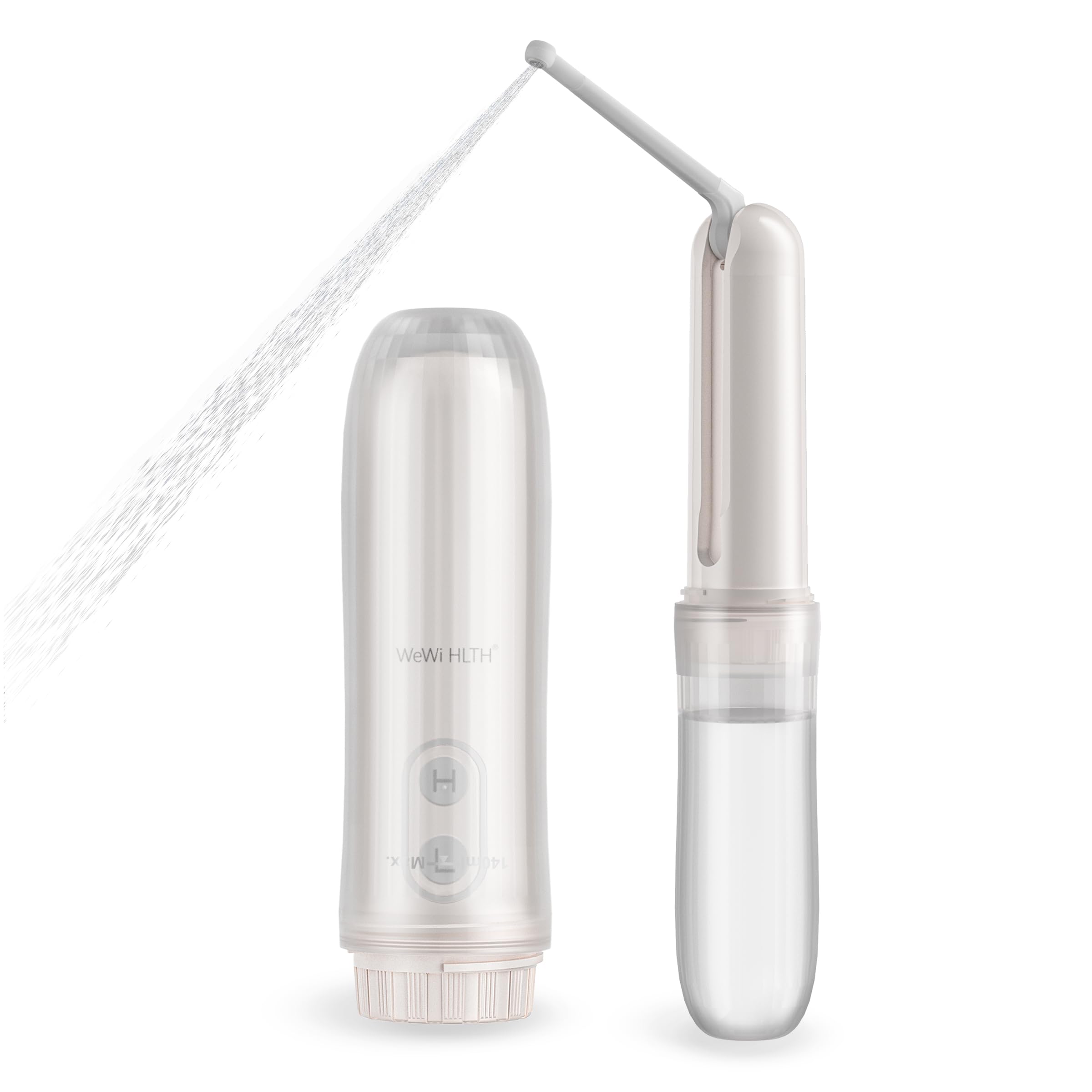 Portable Electric Bidet Sprayer - Handheld Travel Bidet with 2 Pressure Modes - Waterproof Foldable Pocket-Sized & Cordless for Bathroom Ultimate Personal Hygiene Cleaning at Home and Camping, White