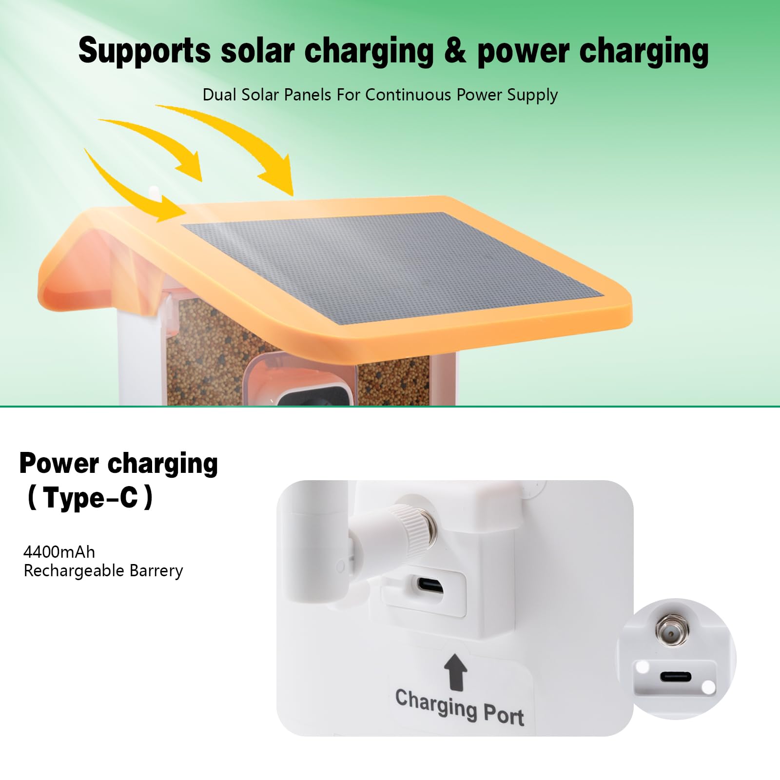 Bird Feeder with Camera Solar Powered, 2K Live Video, for Outdoor Backyard - Ai Identify Auto Capture Videos, Unique Outdoor Gifts for Mom Dad Birdlover