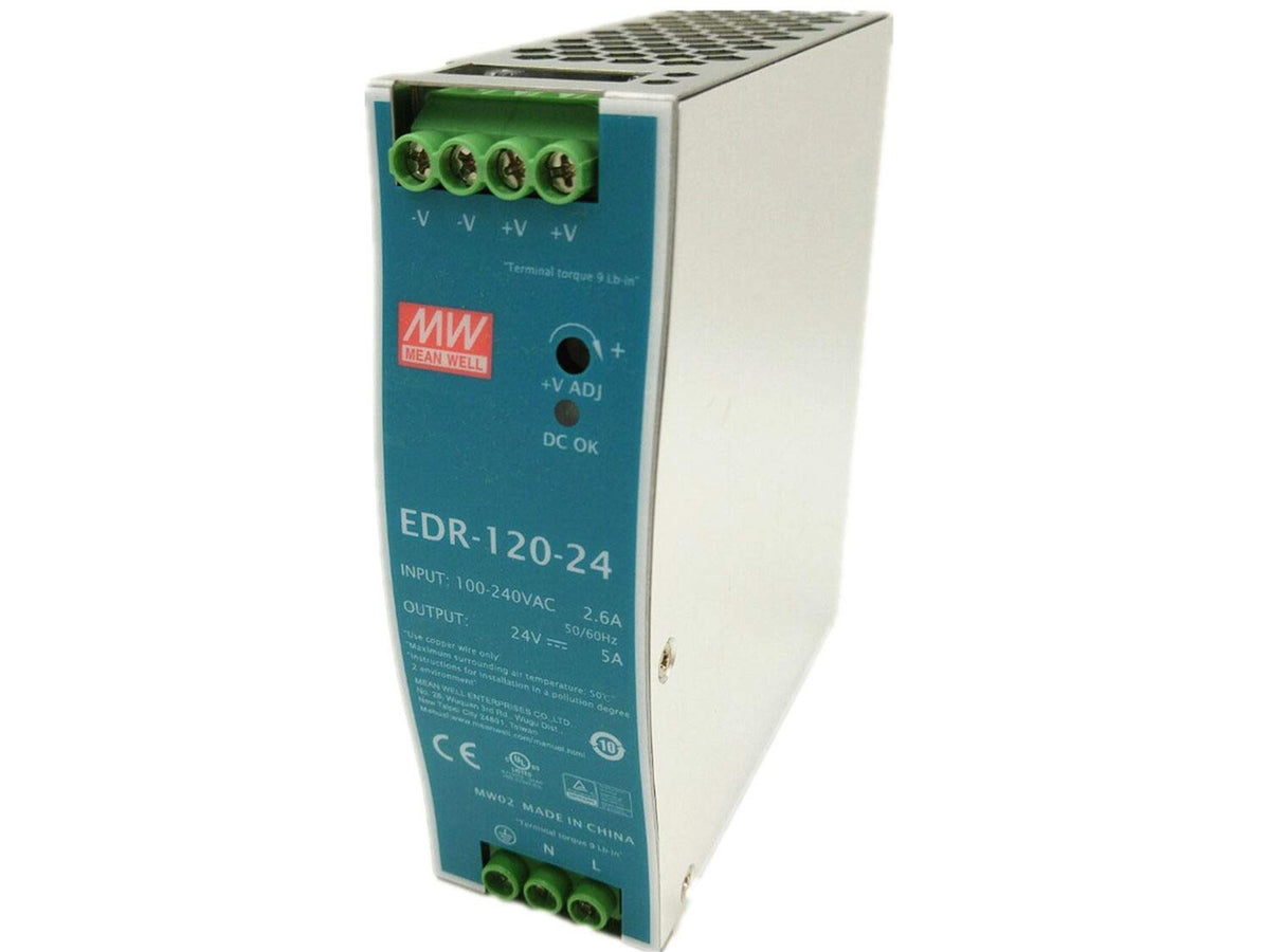 MEAN WELL EDR-120-24 Single Output DIN Rail Power Supply 24V 5 Amp 120W