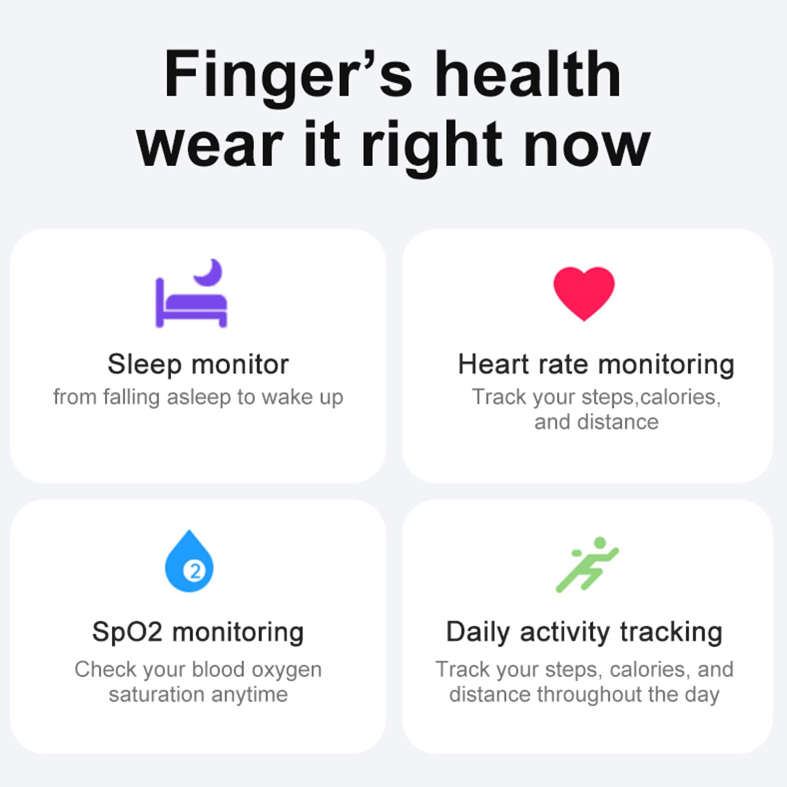 TWAKYIS Smart Ring Health Tracker - Monitor Heart Rate, Sleep, and Fitness - Waterproof Activity Ring for Women and Men (Black, 10#)