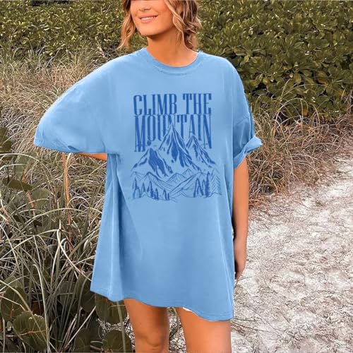 Womens Oversized Tshirt Funny Graphic Tees Summer Short Sleeve Tops Casual Letter Print Shirts Beige