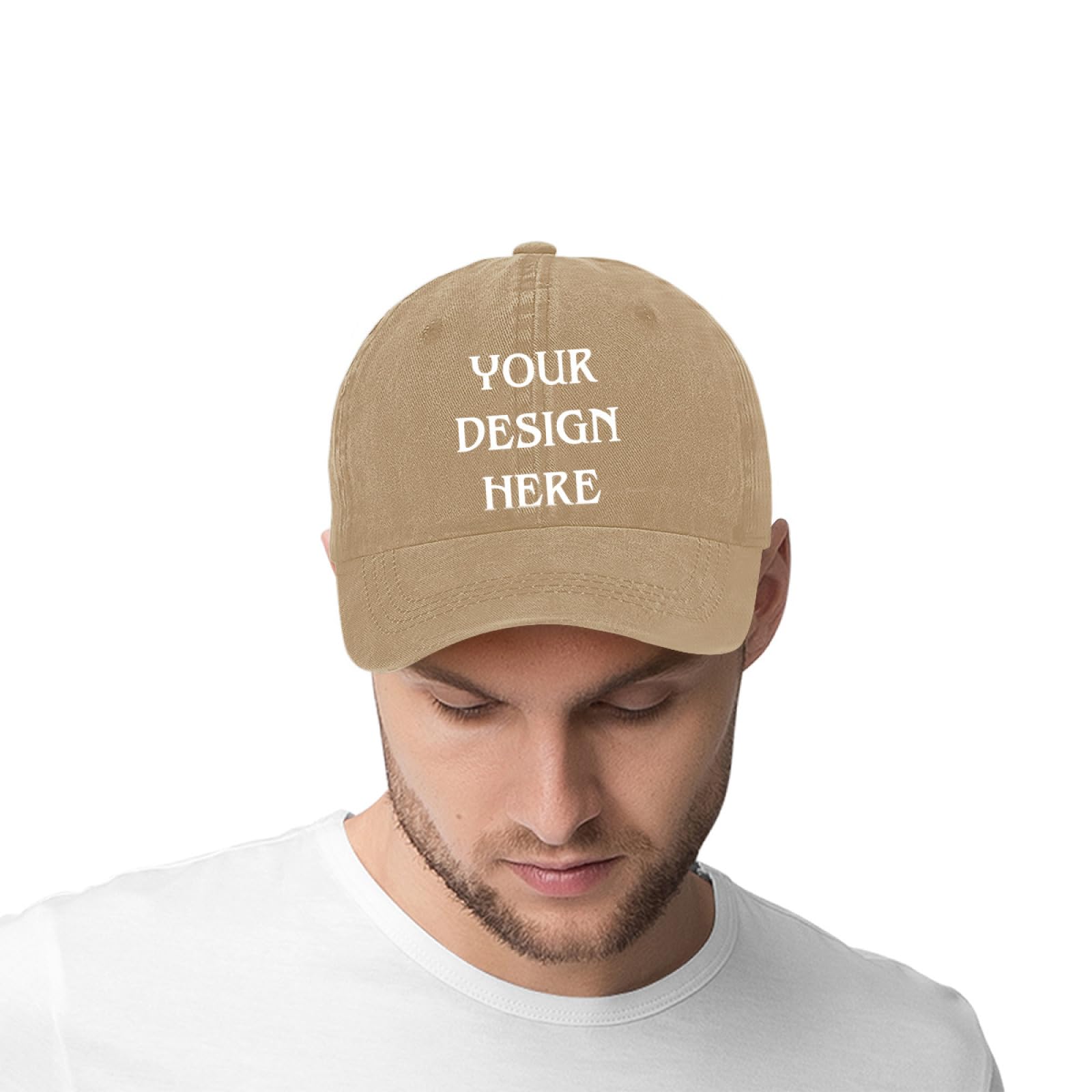 Generic Custom Hat Customized Your Text Custom Logo Hat Adjustable Baseball Caps for Men Basic Custom Trucker Hat Unisex Aldult Custom Hats Fashion Personalized Hats for Fishing, Style 4 - Brown