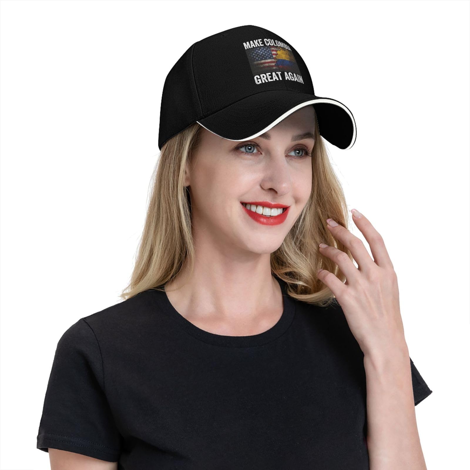 muciioa Make Colombia Great Again Hat Colombia Flag Trucker Cap for Men Women Black