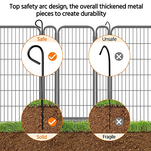 Yaheetech Dog Pen, 2 Panels 32 inch Height Pet Playpen for Puppy/Cat/Rabbit/Small Animals Heavy Duty Metal Exercise Barrier Dog Fence Accessories for Camping Garden Yard Black