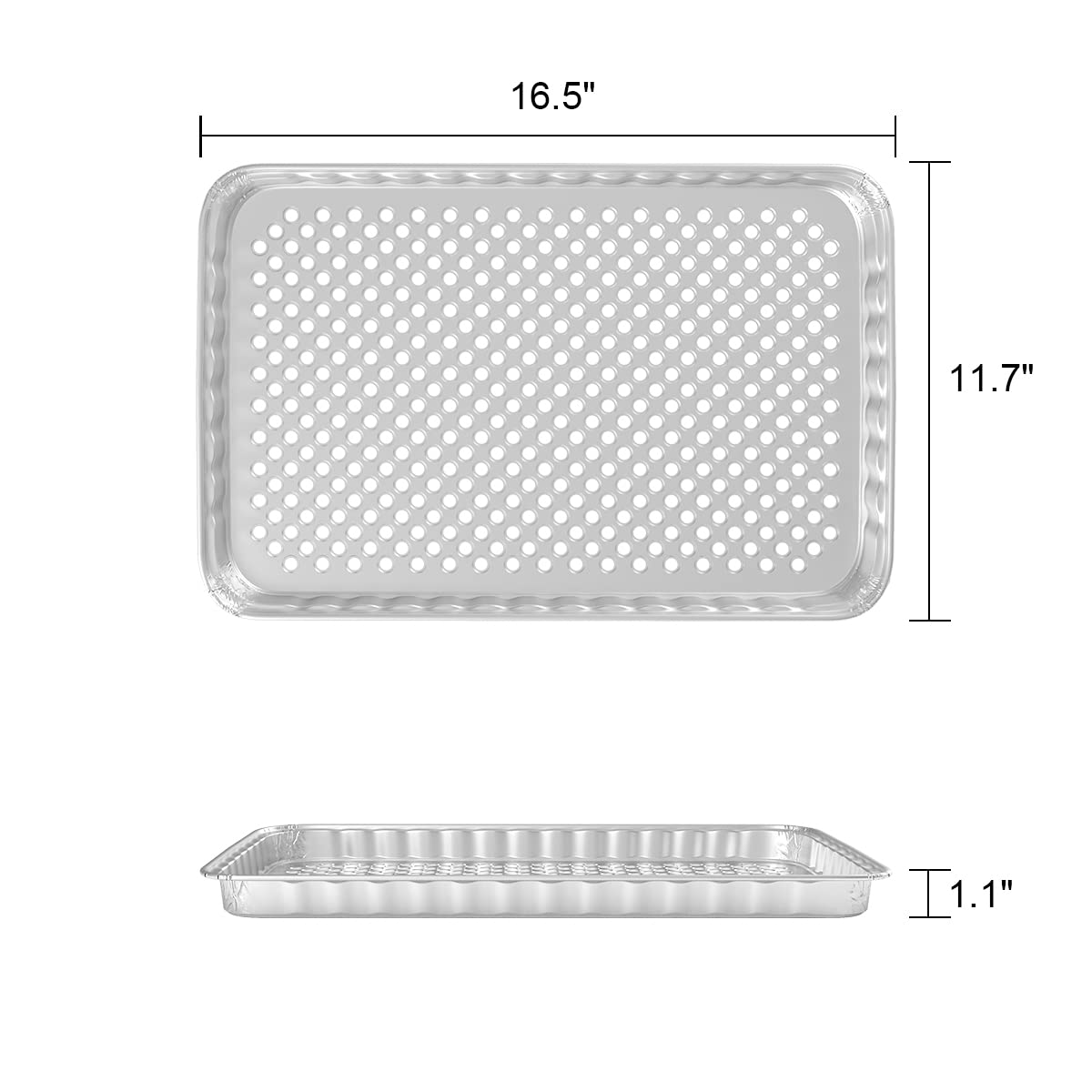 Grilling Corner Extra Tough Grill Liners,Grill Topper-Disposable Aluminum Broiler Pans for Outdoor/Indoor Grilling/Camping,10 Pack Foil Grilling Trays