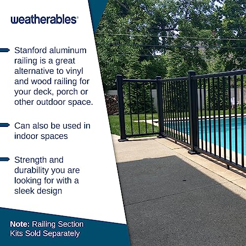 Weatherables Stanford Railing Post Kit Aluminum Post Kit for Stanford Railing, Made with Durable & Low-Maintenance Black Textured Powder-Coat Finish (2.5 in. x 2.5 in. x 39 in.)